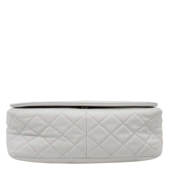 Chanel Timeless Flap CC Caviar Leather Crossbody Bag White - Picture 10 of 12